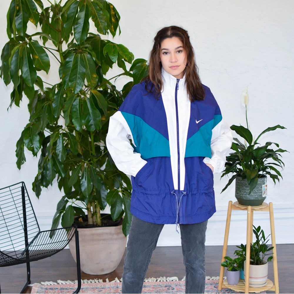 Nike Women's Blue and White Jacket